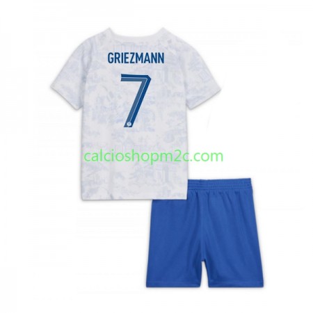 Francia Griezmann 7 Bambino Maglia Trasferta World Cup 2022 Manica Corta (+ Pantaloncini)